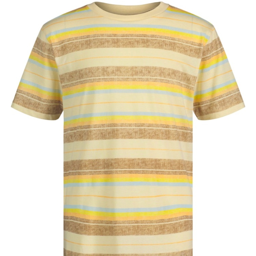 Big Boy’s Lucky Brand Stripe tee in yellow, brown, and blue boys XL 18-20